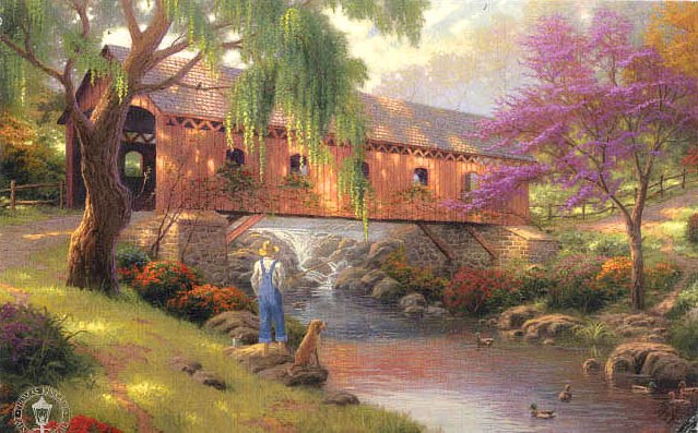 Thomas Kinkade The old fishing hole